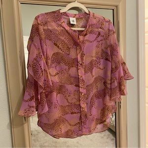 Cabi sheer pink blouse, size small